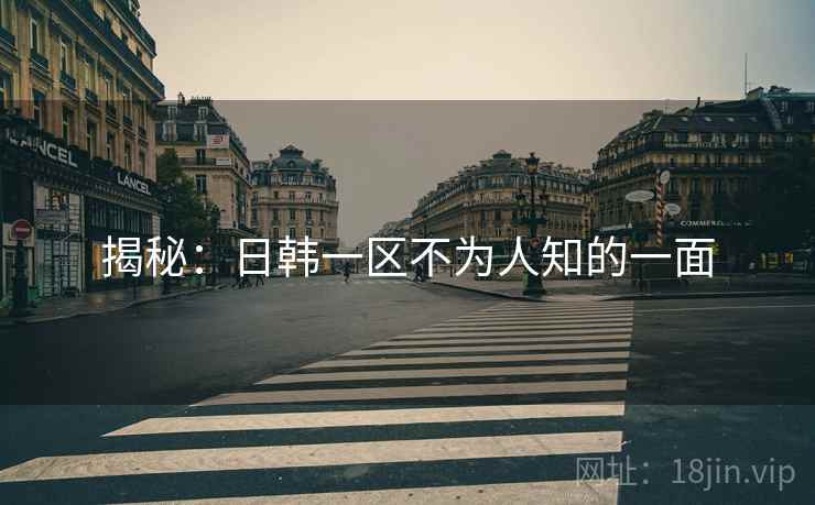 揭秘:日韩一区不为人知的一面